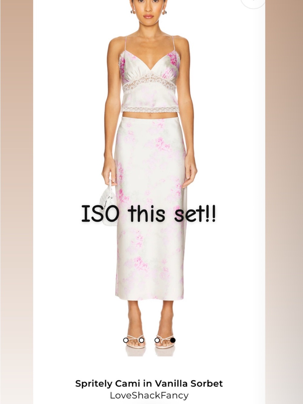 IN SEARCH OF LoveShackFancy Vanilla Sorbet Midi Skirt and Tank Top Set